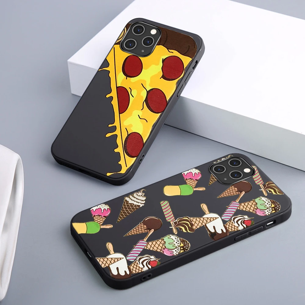

Donuts Pizza Case For iPhone 12 11 Pro Max Mini Cover for iPhone 11 Pro X XR XS MAX 7 8 6 S Plus 5S SE 2020 Soft TPU Phone Funda