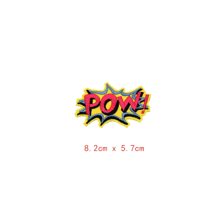 1-PCS-KK-7 1 шт. Алфавит POW OPPS WOW патчи для одежды DIY полосы железа на аппликации одежда наклейки буквы вышивка значки@ D - Цвет: 1-PCS-KK-7