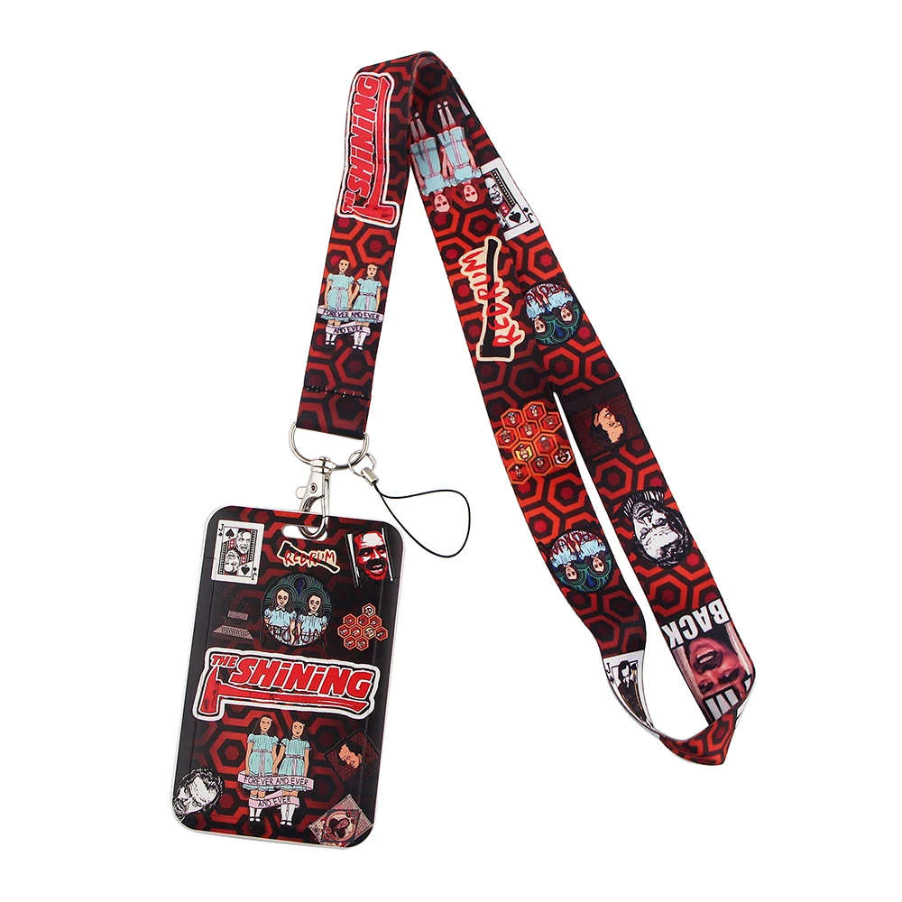 

ER568 Horror Movie Ghost Twins Card Holder ID Holder Bus Card Holder Staff Card Phone Lanyard Helloween Gift For Fans Child
