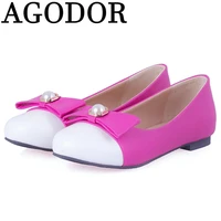 agodor 2021 women flats shoes mix color all match ballet flats ladies shoes springautumn casual women bow flats shoes