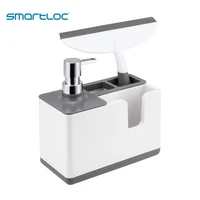 smartloc plastic hand liquid soap dispenser pump bathroom accessories storage container organizer kitchen sink drain rack