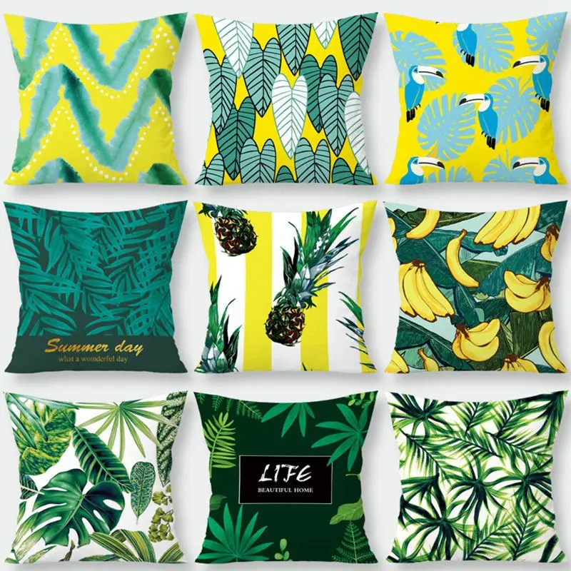 2 шт тропические растения Подушка с изображением кактуса крышка пальмового листа