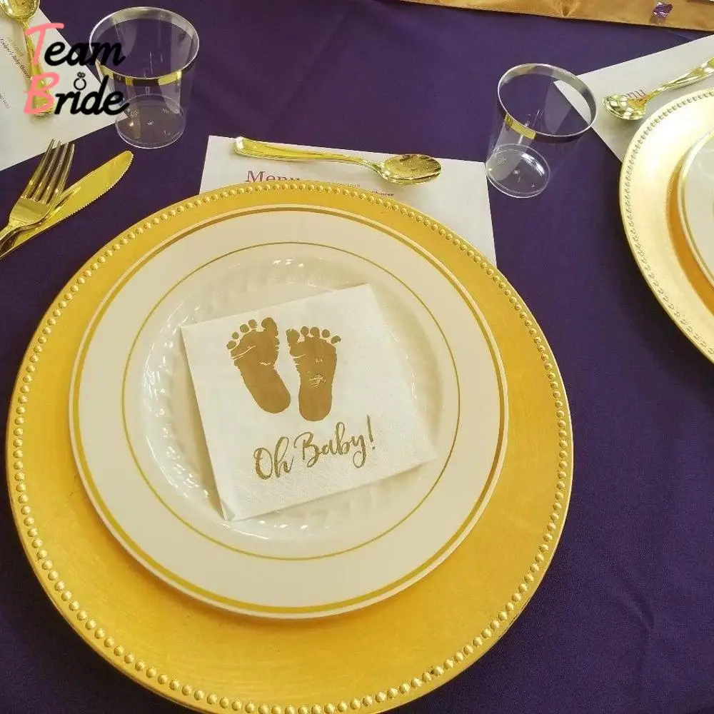 Команда Невесты 20 шт./лот Детские душевые салфетки детские золотые с принтом для