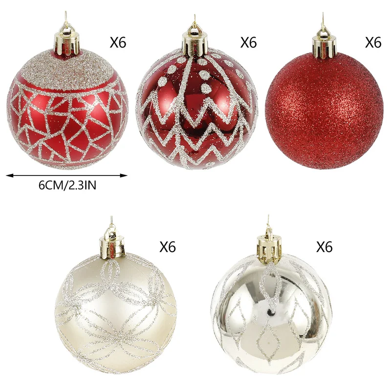 30 шт. Рождественские шары блеск Рождественская елка украшения игрушки