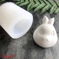 3d rabbit shape candle silicone mold scented soap mold gypsum cake decor baking tool handmade aroma candle molds home decoration