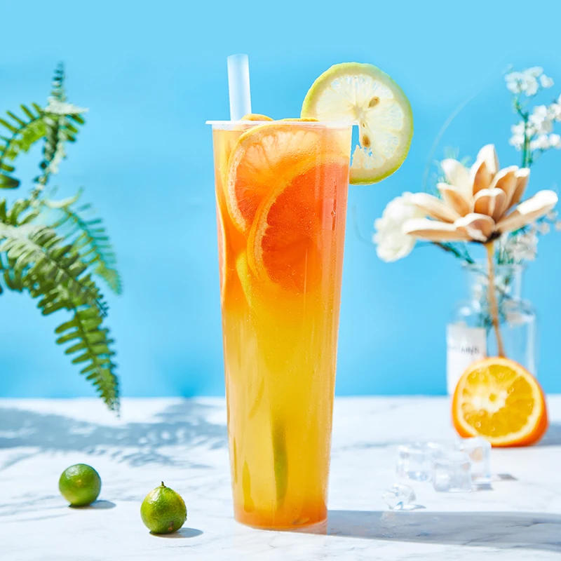 100 штук упак. молочный чай чашки одноразовые для напитков на вынос пакет