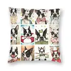 Чехол для подушки с изображением милой собаки Boston Terrier, квадратный чехол для подушки 45x45 см