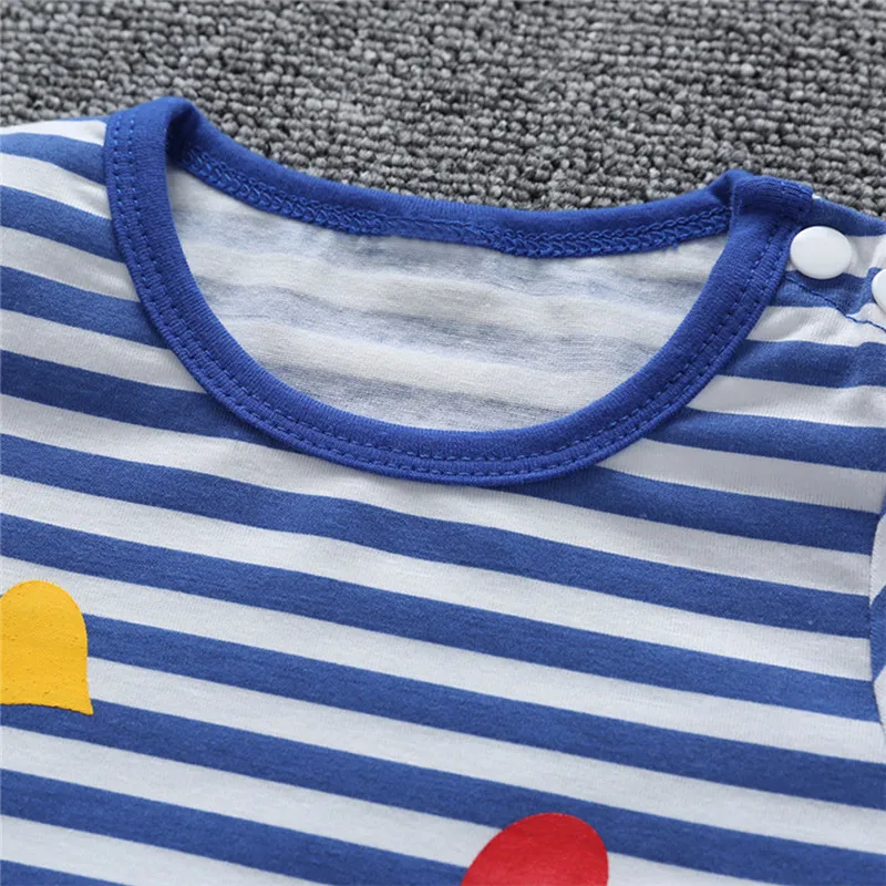 

Infant Baby Boys&Girls Long Sleeve Striped Cartoon Romper Jumpsuit Clothes ubranka dla niemowlat #4AA02