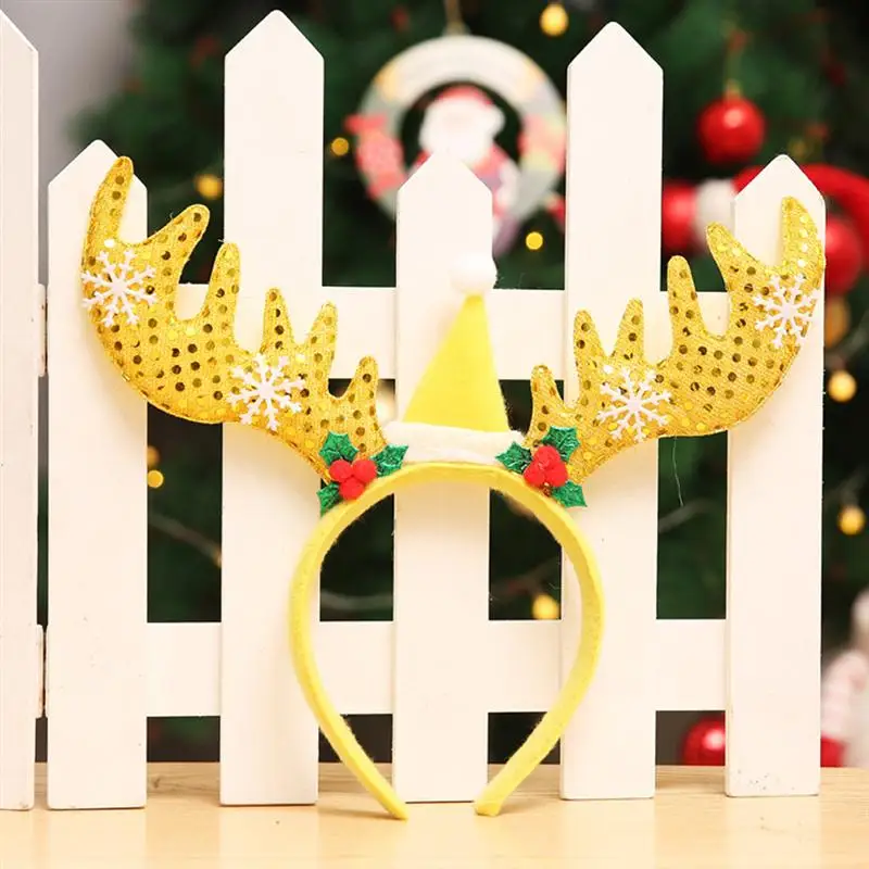 5 шт. рождественские повязки на голову с блестками и снежинками головной убор