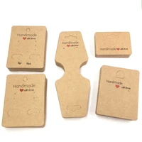 50pcs kraft paper card for jewelry display handmade with love diy necklace earring hairpin accessories price tag holder cards