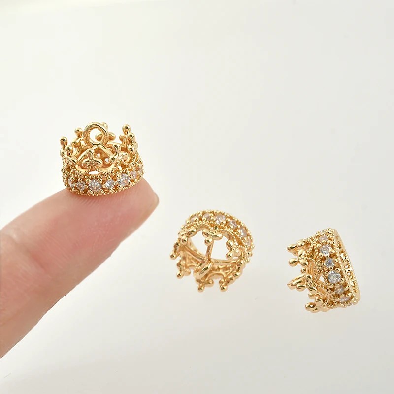 

Изысканная винтажная Дворцовая Корона из настоящего золота 14 к, циркониевая подвеска, серьги «сделай сам», ожерелье, ювелирные изделия, под...