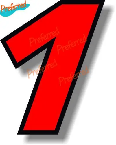 

Hot Popular Black (Red Outline) Quare Font Race Number Decal Motocross Racing Laptop Helmet Trunk Vinyl Car Sticker Die Cutting