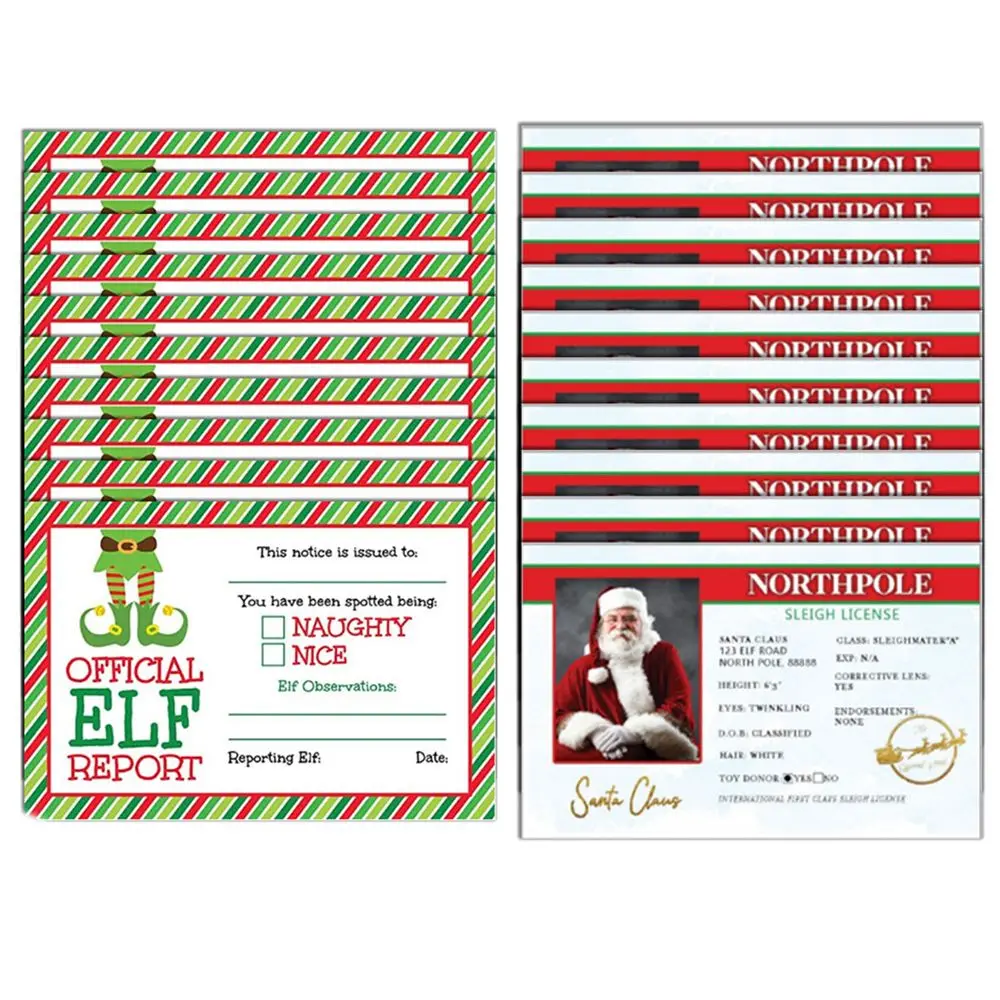 

1/10pcs Party Accessory Decoration Ornanment Kids Gift Flight License Plastic Santa Claus Christmas Eve Card