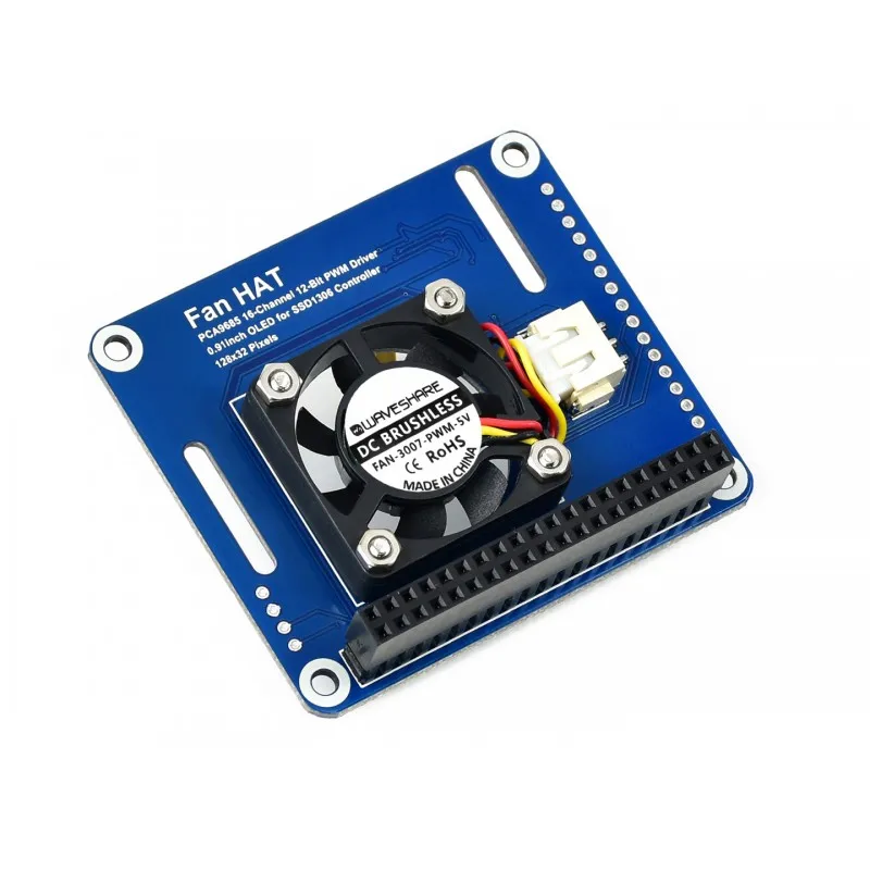 Raspberry Pi 4 ШИМ управляемый Fan HAT Speed Via I2C Bus PCA9685 монитор температуры