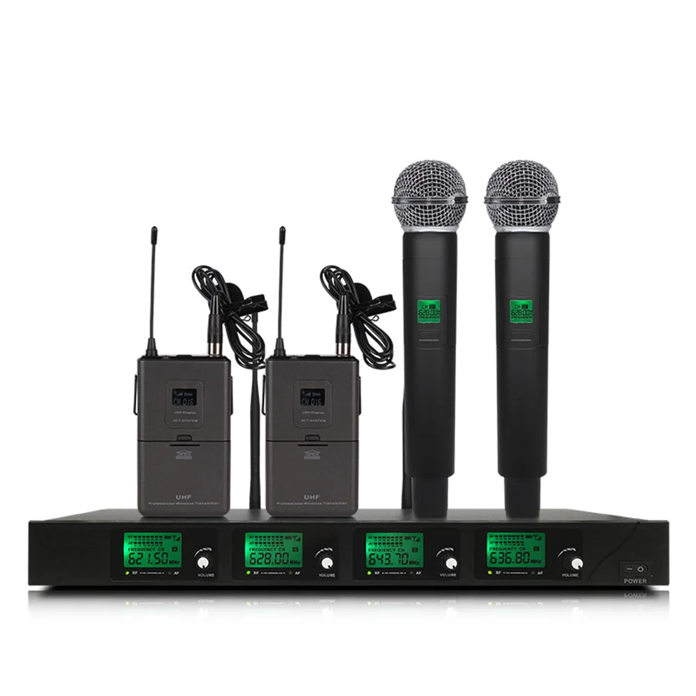 Профессиональная Беспроводная микрофонная система UHF4 ручная конденсаторная