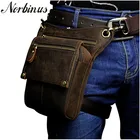 Поясная Сумка Norbinus мужская из натуральной кожи, забавная сумочка-мессенджер, дорожная дизайнерская мотоциклетная сумка на ремне