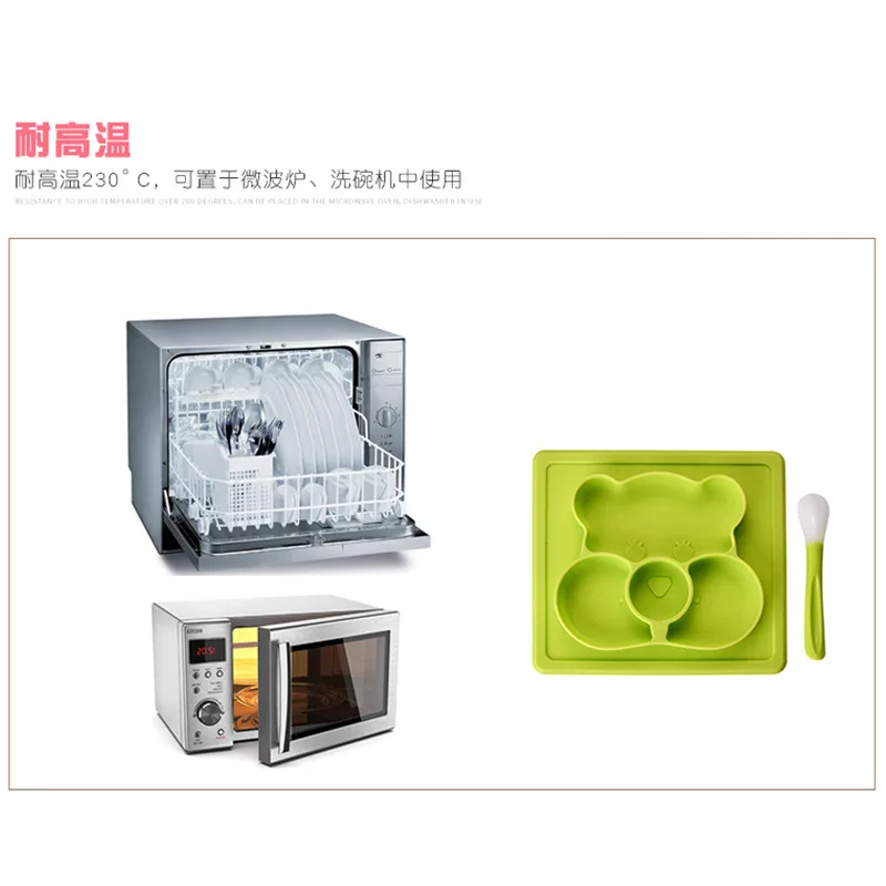 Обеденная тарелка разделитель для ребенка миска еды присоска посуда мультяшный