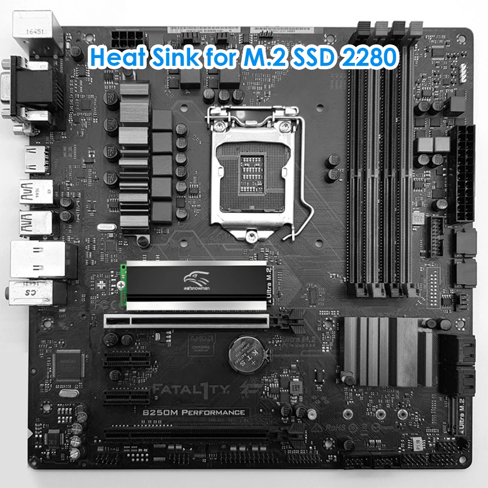 Радиатор M.2 SSD NVMe 2280, алюминиевый радиатор M2 NGFF PCI-E NVME ...
