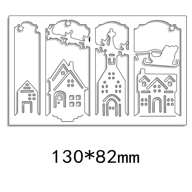 Новое поступление Триптих деревня карта панели резки Трафарет DIY скрапбук