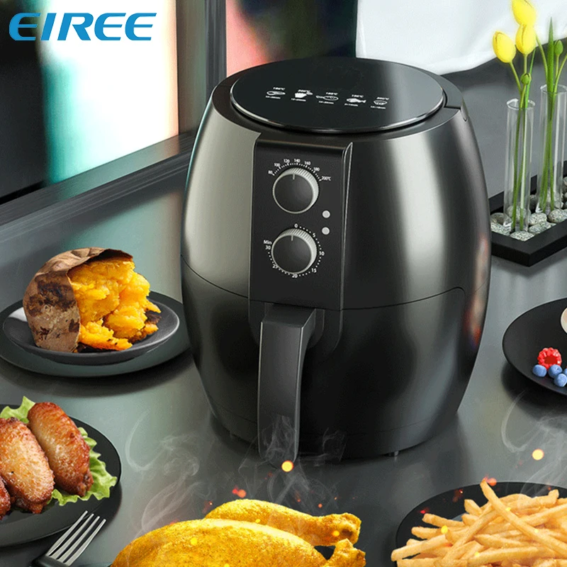 1350W Air Fryer Without Oil Electric Airfryer 4.5L Deep Fryer Screen Touch Control Timer Air Oven Kitchen Appliances for Cooking