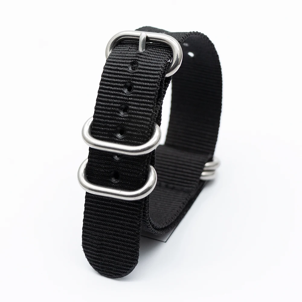 Ремешок нейлоновый для наручных часов сменный Браслет серебристого цвета в