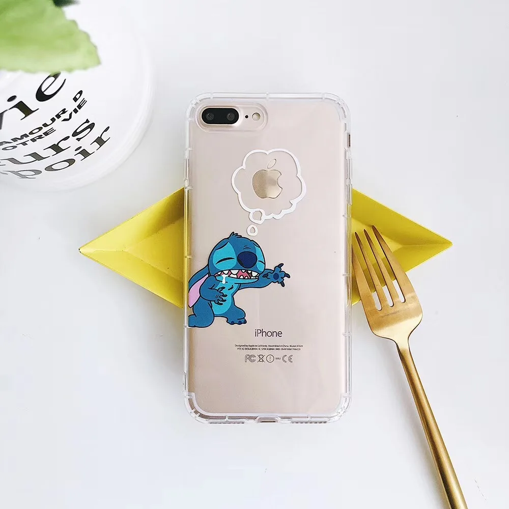 Забавный мультяшный чехол для телефона поросенок Стич iPhone 6 6s 7 8 Plus 11 Pro X Xs Max Xr