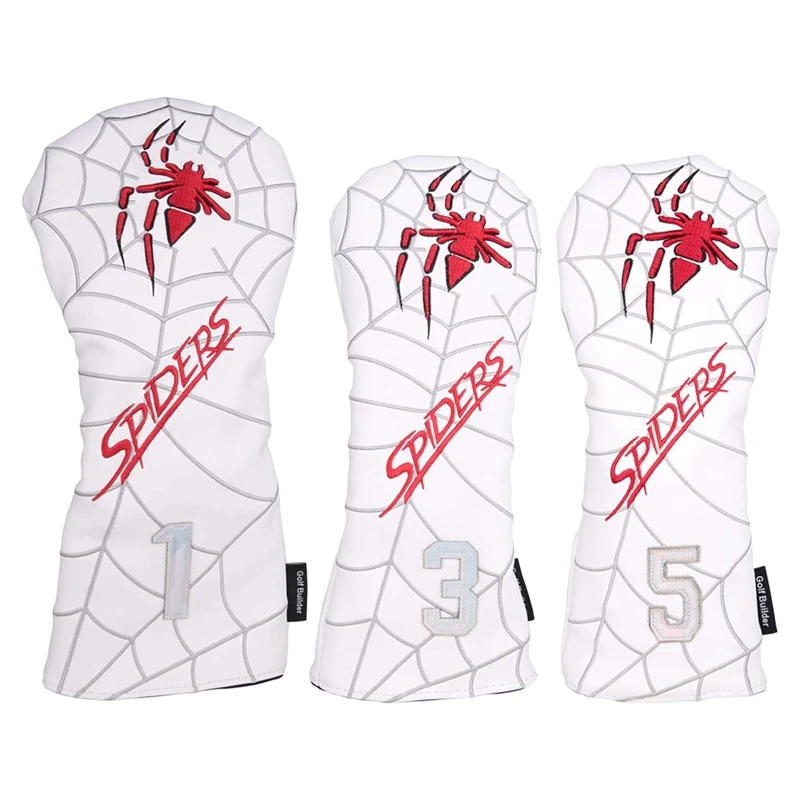 

Golf Head Covers with Spider Embroidery Golf Mallet/Blade Putter/Driver/Fairway Wood/Hybrid