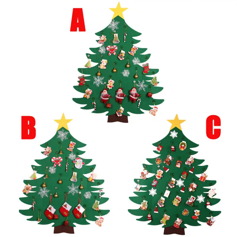 Войлочная Рождественская елка и украшения сделай сам новогодние подарки детские