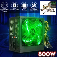 800w 220v pc power supply 12cm led silent fan with intelligent temperature control intel amd atx 12v for desktop computer