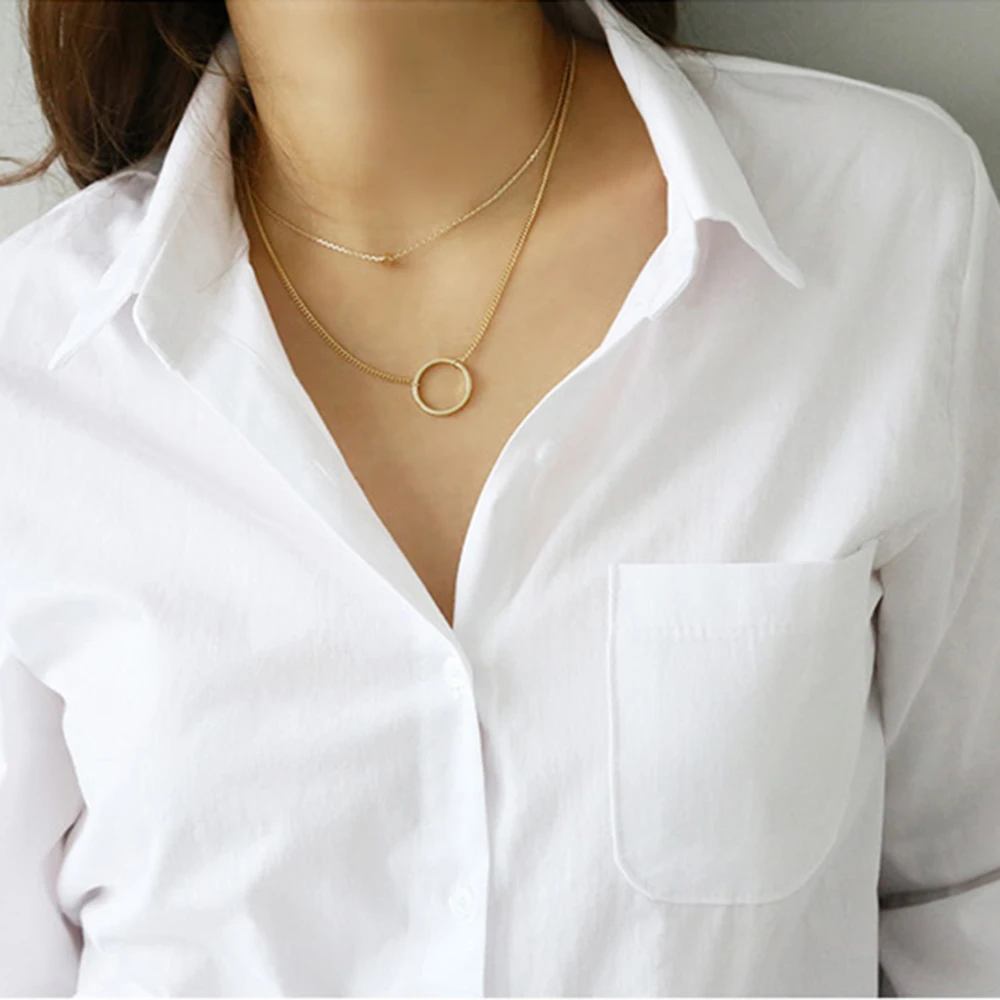 2020 Весенняя женская белая рубашка с одним карманом блузка топы длинным рукавом