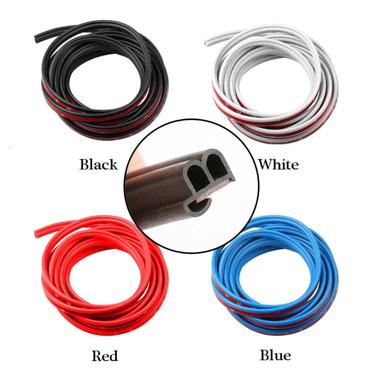 

5M Car Door Rubber Protector Edge Strip Auto Rubber Door Side Seals Protectors Strips Scratch Insulation Sound Car Accessories