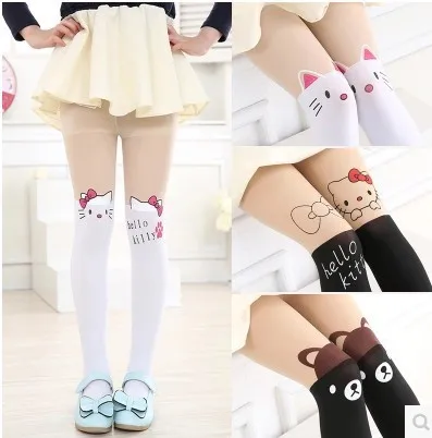 Весенние детские колготки носки для танцев девочек белые хлопковые с имитацией