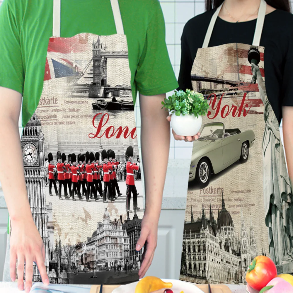1 шт. Кухонный Фартук с винтажными рисунками из мультфильма транспортировки