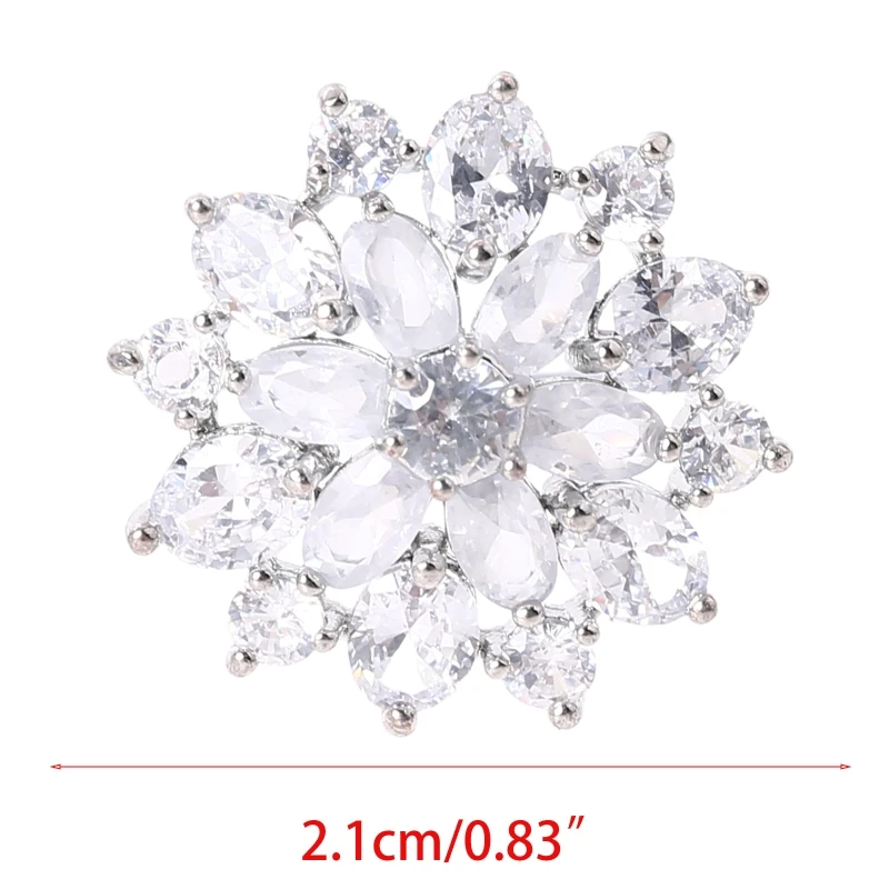 

5Pcs 21mm Petals Flower Rhinestone Buttons Crystal Embellishments DIY Accessory 649C