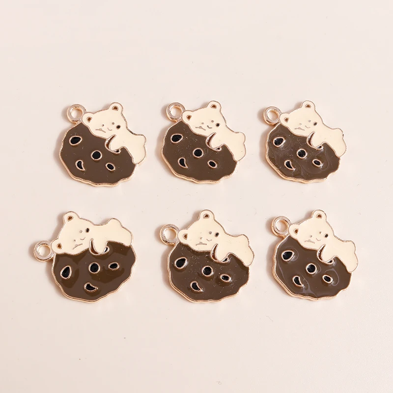 

10pcs 20*23mm Cartoon Alloy Bear Charms for Jewelry Making Animal Necklaces Earrings Pendants Keychain Accessories diy Craft