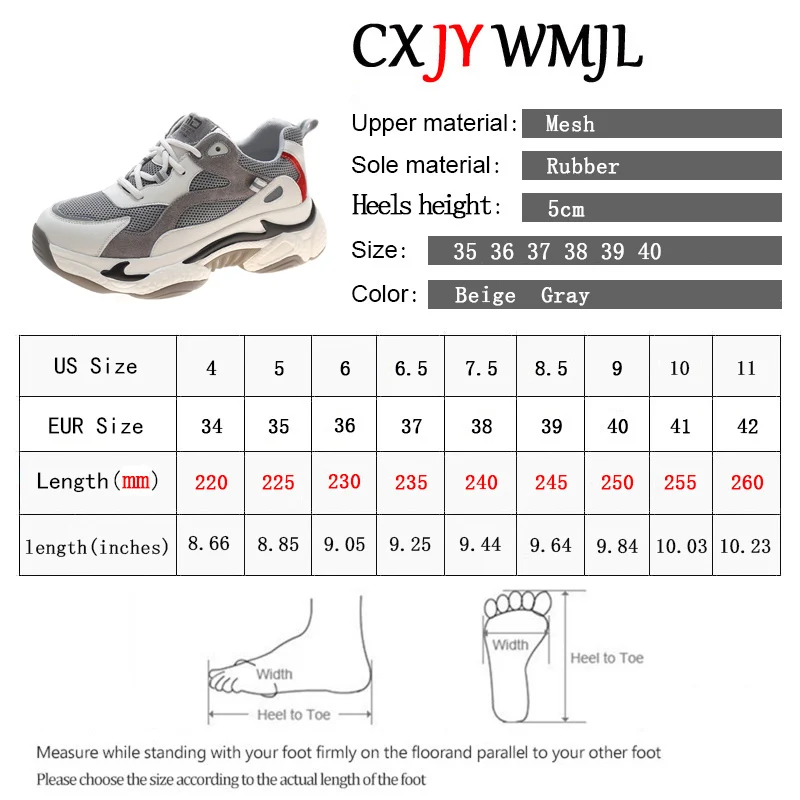 

CXJYWMJL Women Spring Platform Sneakers Breathable Mesh Luminous Casual Shoes Ladies Chunky Shoes Fashion Thick Bottom Sneakers