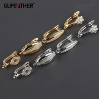 gufeather m858jewelry accessoriespass reachnickel free18k gold rhodium platedcopperhooks claspjewelry making10pcslot