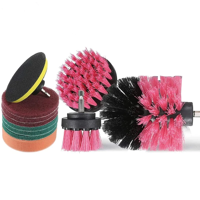 

11Pcs Electric Drill Brush Set,2/3.5/4 Inch Cordless Electric Drill Cleaning Brush Polishing Sponge Polishing Disc