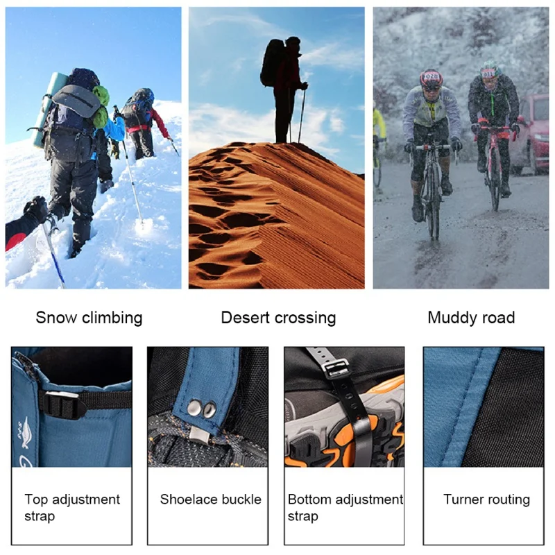 

Teekking Skiing Desert Snow Boots Shoes Covers Outdoor Camping Hiking Climbing Waterproof Snow Legging Gaiters For Men And Women