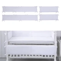 4 pcs solid color baby crib bumper newborn cot protector pillows infant bed cushion mat nursery bedding room decor removable