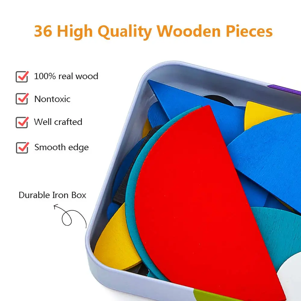 

Wooden Pattern Animals Jigsaw Puzzle Sorting and Stacking Games Montessori Early Educational Toys for Toddlers Gifts
