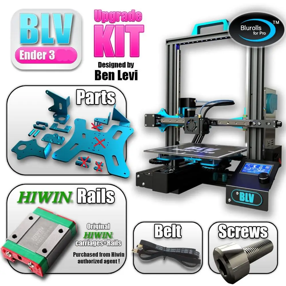Не собрать BLV Ender 3 3d Принтер Комплект обновления с воротами X ремень винты и
