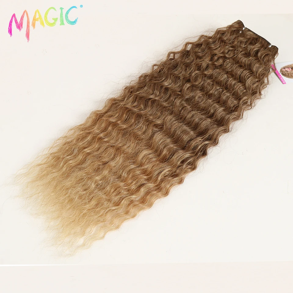 MAGIC Deep Curly Synthetic Hair Weave Deep Wave Hair Bundles 28
