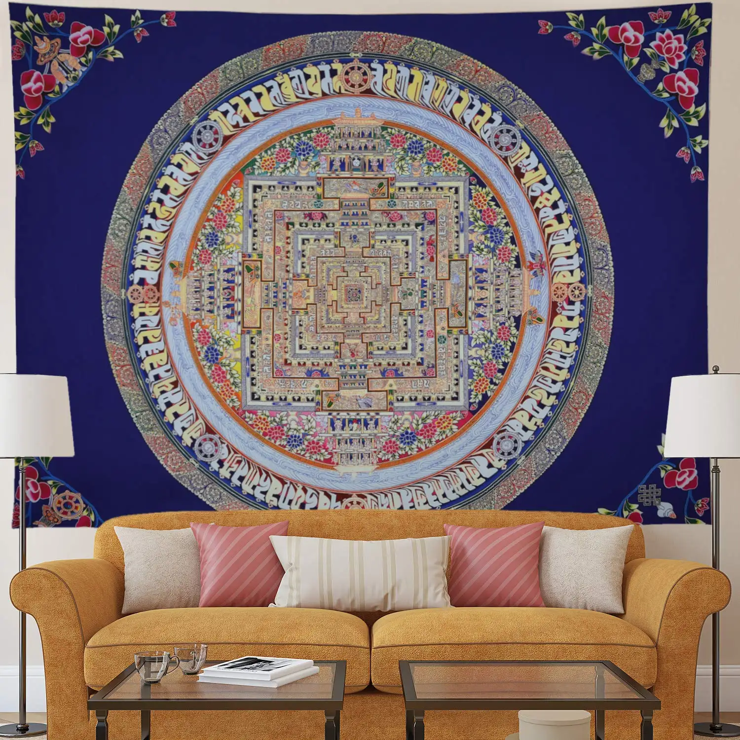 

Hippy Mandala Tapestry Bohemian Psychedelic Thangka Art Decoration