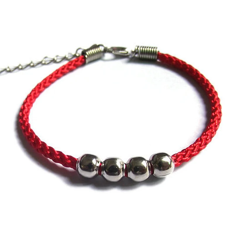 Lucky Red Black Thread Amulet String серебряный цвет шарм удлиненная цепочка браслеты для женщин