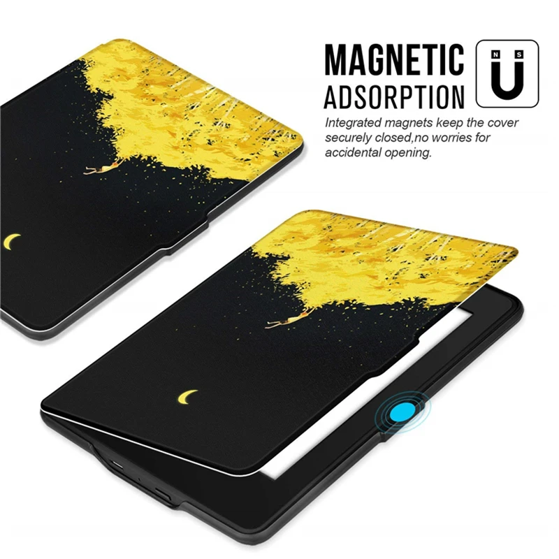 Чехол с принтом для Amazon Kindle Paperwhite 1/2/3 DP75SDI Van Gogh Design Skin Auto Wake Up/Sleep 6 дюймов