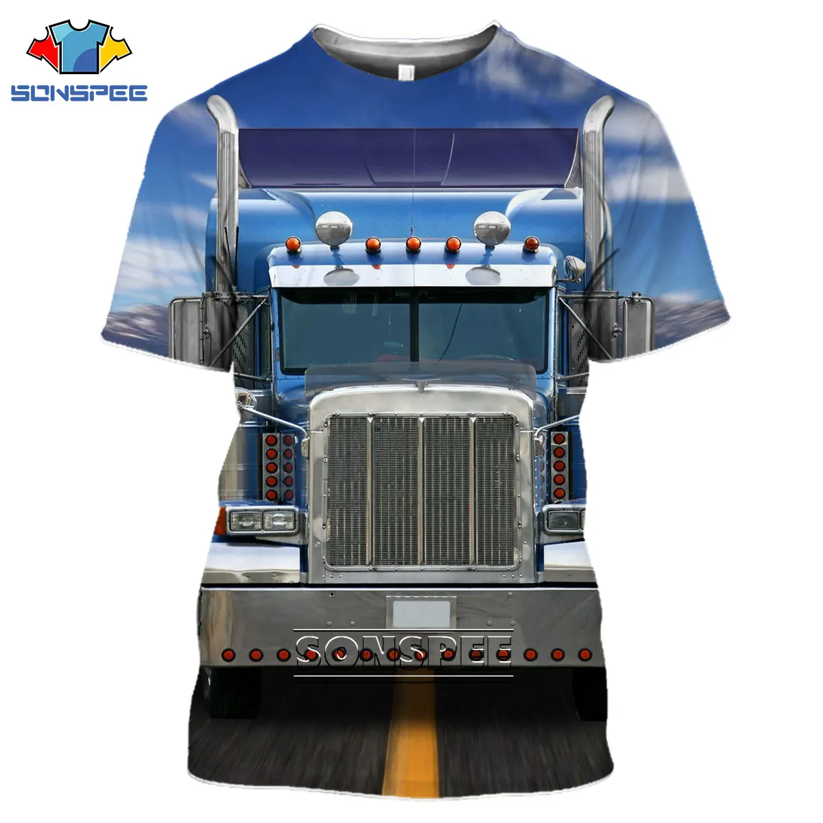 

SONSPEE Summer Truck Lorry Van Car Men Women 3D Print T-shirt Street Hiphop Fit Cool New Harajuku Casual Short Sleeve O-Neck Top