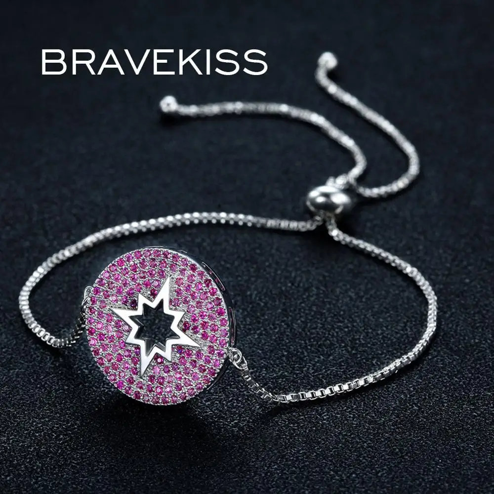 BRAVEKISS винтажный Шарм Круглый Красный австрийский ящик цепь горный хрусталь