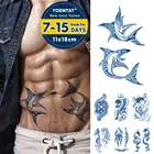 Переводные Тату Женские Сок прочного чернил татуировки, боди-арт Водостойкая временная татуировка Стикеры маори Тотем Мощность тату для рук Дельфин Тигр имитация татуировки золотого и серебряного Для мужчин