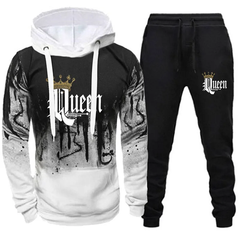 

Men's Hooded Sweater Set Hoodie + Pants Two Piece Suit Tracksuit Men Gradient Hoodies Casual Sweatpant Sets Sportwear Men